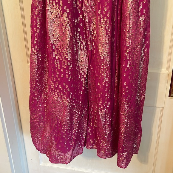 New Ramy Brook Julianna Plunging Maxi Dress in Electric Pink Jacquard size 6 - Picture 6 of 16